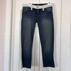 bebe Dual Tone Capri Jeans